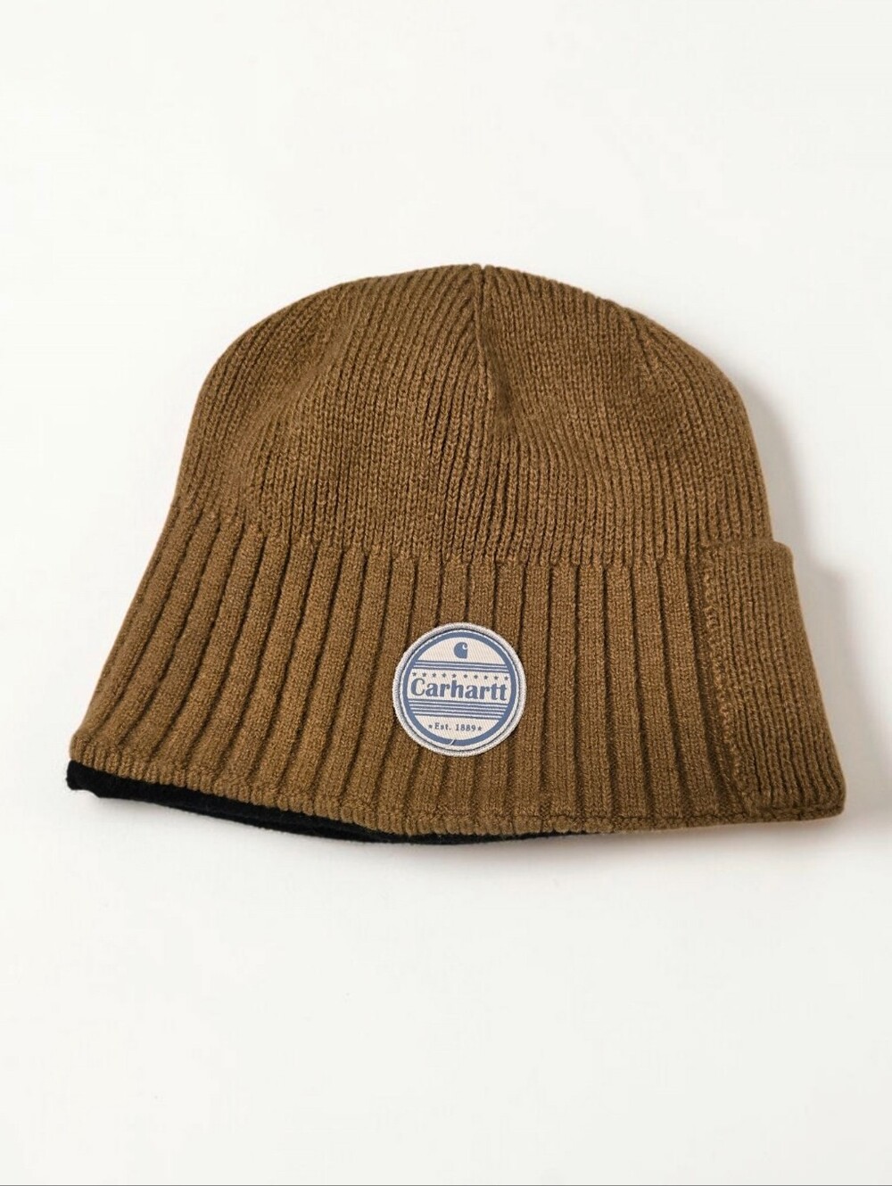 Carhartt A320 Brown Fleece Lined Beanie w/ Side Pocket